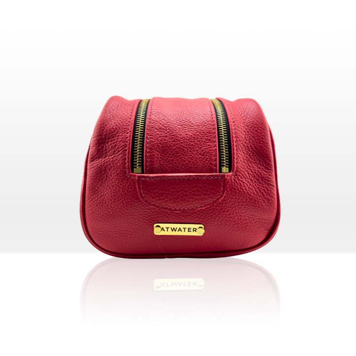 ATWATER Red Leather Dopp Kit