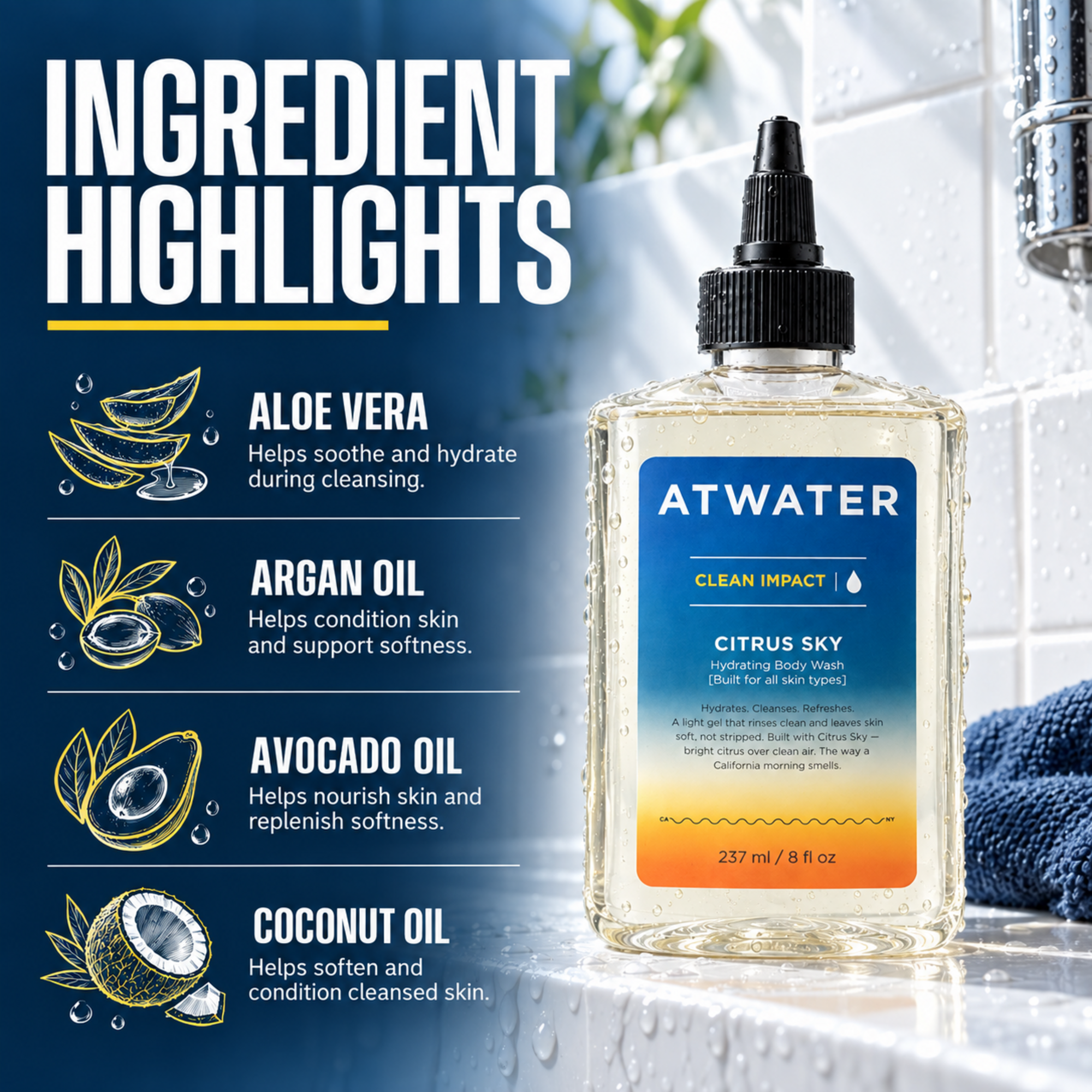 Clean Impact Citrus Sky Hydrating Body Wash