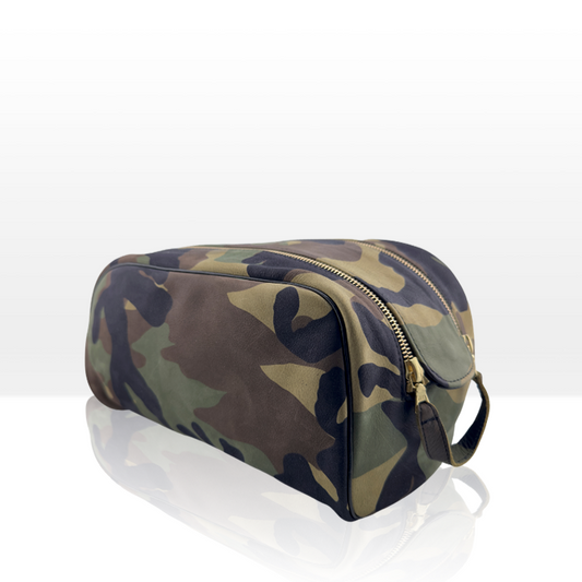 ATWATER Green Camo Leather Dopp Kit