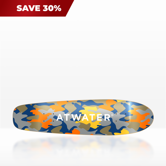 ATWATER Logo Camouflage Longboard Skateboard Deck