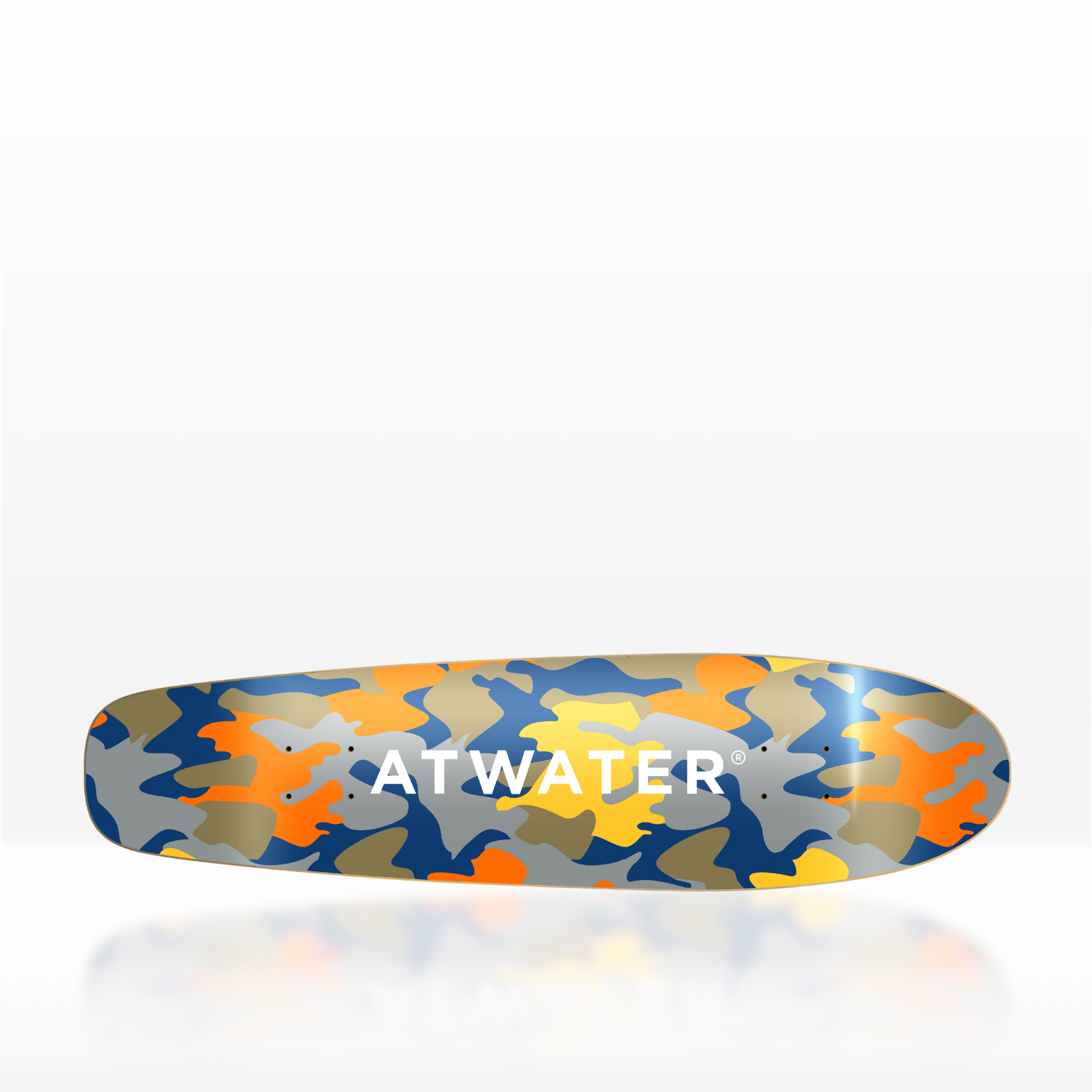 ATWATER Logo Camouflage Longboard Skateboard Deck