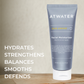 Atwater Skin Armor Facial Moisturizer tube on a wooden surface with text highlighting benefits.