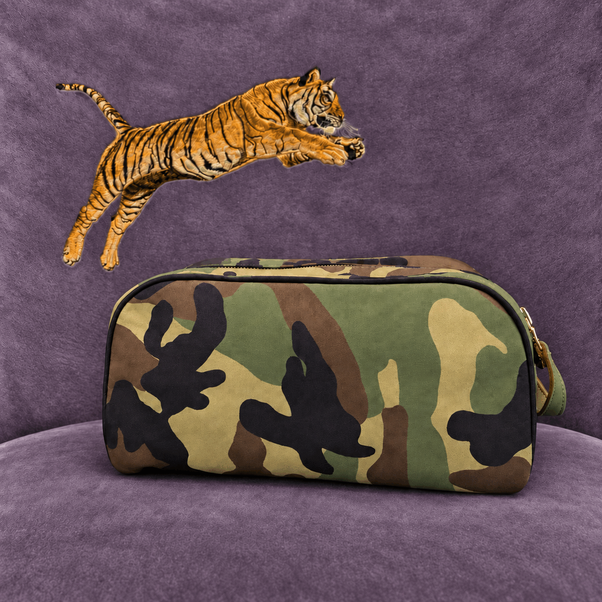 ATWATER Green Camo Leather Dopp Kit