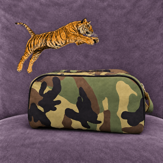 ATWATER Green Camo Leather Dopp Kit