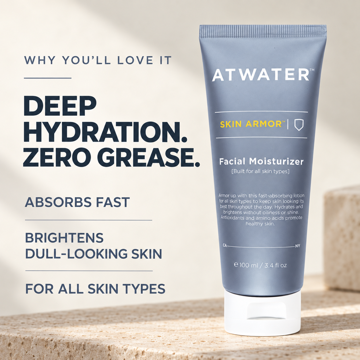 Why Youl'll Love it - Deep Hydration. Zero Grease. Absorbs Fast, brightens dull-looking skin, for all skin types.